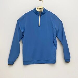 PETER MILLAR Mens E4 Performance Pullover Sz M Blue Quarter-Zip MF15EK40